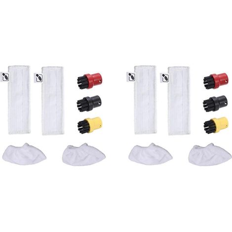 4 chiffons de sol en microfibre + 4 housses de protection pour embouts manuels + 6 brosses pour nettoyeur vapeur Kärcher SC1, SC2, SC3, SC4 et SC5 (1/5)