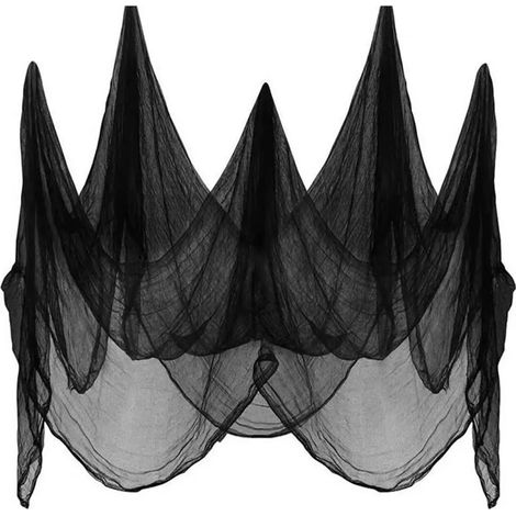 Gaze d'Halloween, tissu en gaze sanglant/noir/blanc effrayant pour maison hantée, extérieur, intérieur, jardin, décoration d'Halloween (1/5)