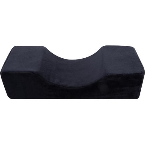 Coussin de greffe d'extensions de cils en flanelle, forme en U, soutien cervical noir, pour salon de beauté, protection du cou, oreiller de cils. (1/5)