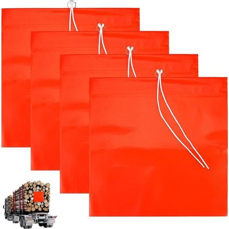 Red Warning Flags with Rope, 30 x 30 cm Red Heavy Duty Warning Flags, Safety Flag for Transportation, Trailers and Bike Carriers Drapeaux D'Avertissement Rouges Résistant, Drapeau de Sécurité pour Le (1/5)