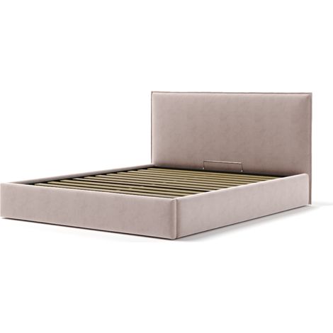 letto matrimoniale contenitore "zoom" in tessuto rosa 160x190 cm