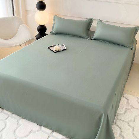3-teiliges Bettwäsche-Set aus weicher Baumwolle – Minimalistischer Instagram-Stil, einfarbig – Bettbezug 220x230 cm + 2 Kissenbezüge – Armeegrün – Bequeme Bettwäsche für Wohnheim und Zuhause-lsw
