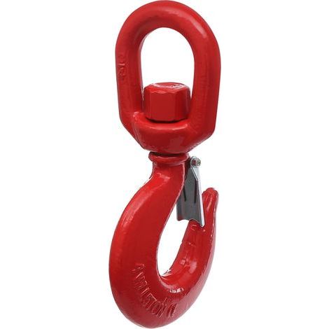Crochet de Levage 5 Tonnes Pivotant Verrouillable - Crochet Pivotant 360° Acier Allié Forgé, Sûreté Charge Lourde pour Grue Remorque Chariot Élévateur (1/5)
