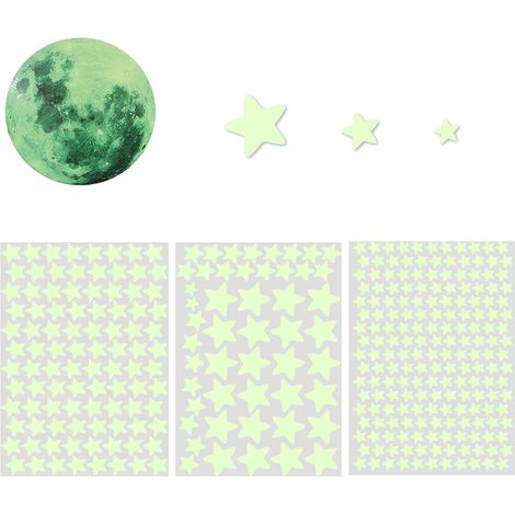 Etoiles Phosphorescentes Plafond Stickers Fluorescents Ciel ÉToilÉ Autocollants Fluorescents Dans Le Noir Amovible Autocollant Mural Solaire Fluorescent Sticker Mural pour Chambre Salon Maison (1/4)