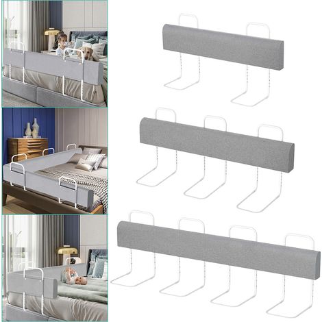 Wolketon 200 cm - Barrière de lit Protection contre les chutes de lit - 5 Réglable en hauteur déformable - Extra longue