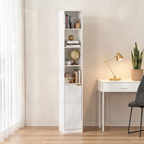 Meuble de rangement de bureau blanco en MDF 30 x 24 x 182 cm (1/5)