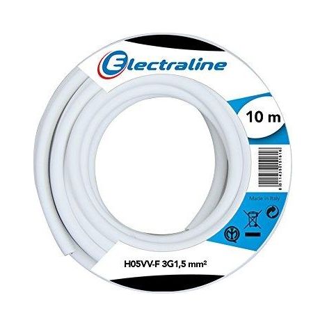 Cavo domestico Electraline H05VV-F bianco 10 metri