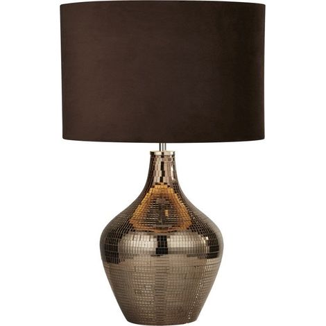 Lampe Touch 1x60W E27 Chrome Fumé Brun (1/3)