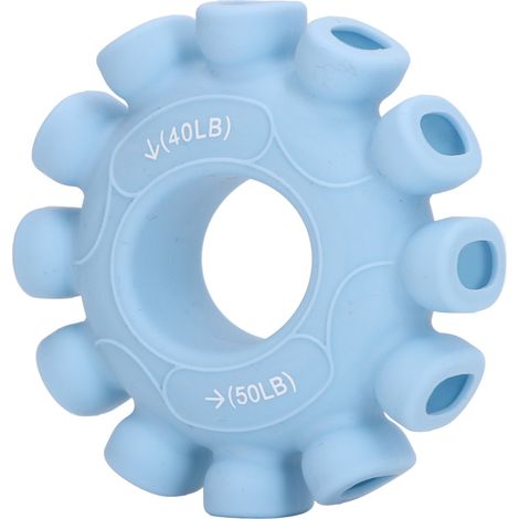 Anneau d'entraînement de force de préhension en silicone pour renforcer les doigts et les avant-bras, idéal pour l'escalade et l'entraînement en salle de sport (bleu clair, 40-50 lb) (1/5)