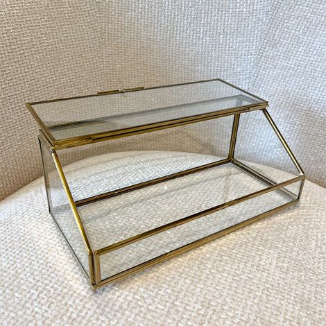 Boîte en verre doré 9x12x25cm (1/3)