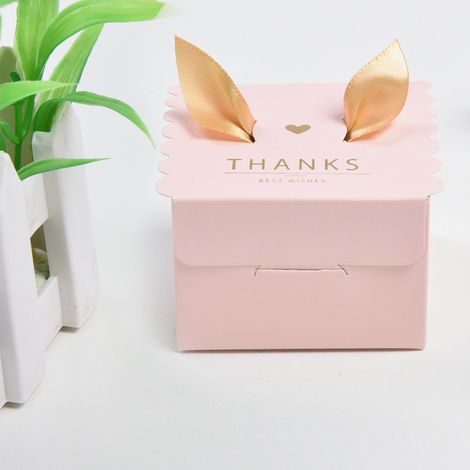50 pièces Boîte Cadeau Rose pour Décorations de Gâteau, Bonbons et Chocolat de Mariage (1/5)