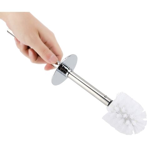 Ensemble de brosse de toilette élégant et minimaliste avec base et long manche en acier inoxydable (1/5)