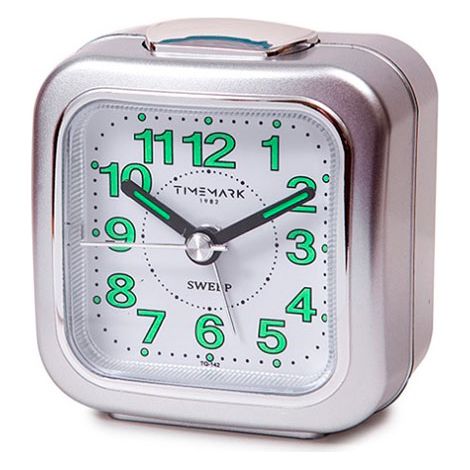 Reloj-Despertador Analógico Timemark Plateado (7.5 x 8 x 4.5 cm)