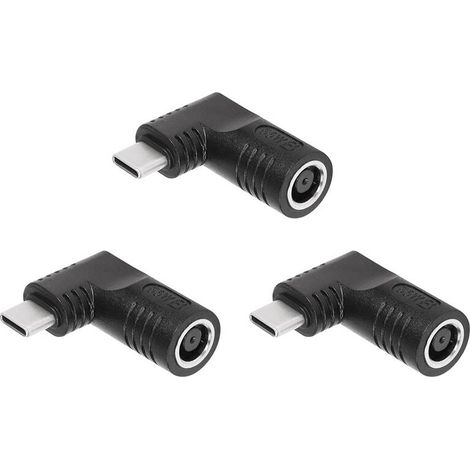 Compatible con adaptador de carga hembra PD de 65 W a macho USB Tipo-C, apto para teléfonos móviles, tabletas y ordenadores portátiles (Negro 7406 B)