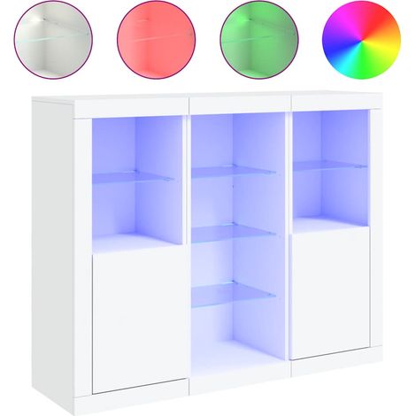 Maison Exclusive - Aparadores con luces LED 3 piezas madera de in (1/5)
