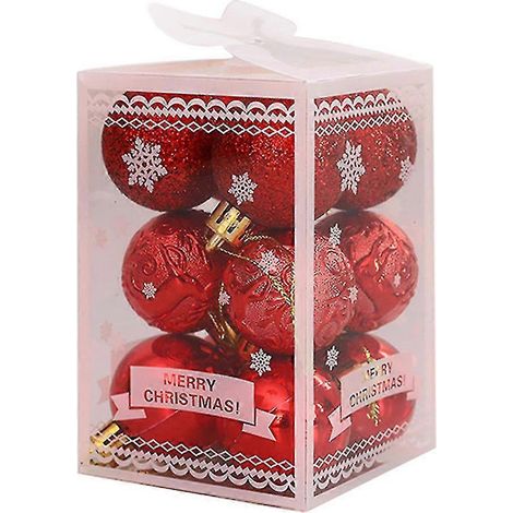12 Stück 4 cm große, glitzernde, bruchsichere Weihnachtsbaumkugeln, mehrfarbige Weihnachtsdekoration zum Aufhängen (1/5)