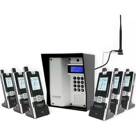 Interphone 600m autonome sans-fil - UltraCOM3 visière noire + 6 combinés + antenne : "contourner obstacle / pilier" (1/5)