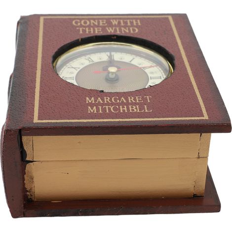Vintage-Bücheraufbewahrungsbox mit Uhr, Schmuckaufbewahrung in Buchform, Fotorequisite für Bücherregal/Schreibtischdekoration, Rot (1/5)