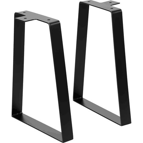 Schwarze, trapezförmige Tischbeine für Metallmöbel, robustes Eisenmaterial und modernes Industriedesign für Couchtisch, modernen Schreibtisch, Nachttisch, Bank (35 cm). (1/5)