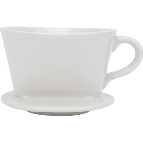 Cafetière à filtre en céramique à 3 trous en forme de V, pour une tasse, idéale pour la maison, les restaurants et les cafés (blanche, pour 1 à 2 personnes). (1/5)