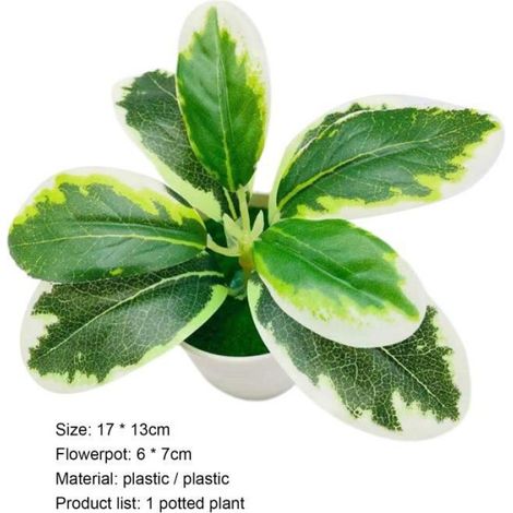 Plante Artificielle - Bonsaï Faux En Pot Plastique Réaliste Décoration Intérieure Bureau Jardin Café 1 Pièce (1/4)