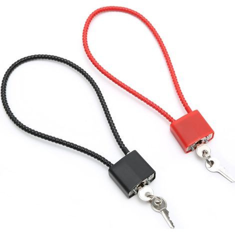 Lot de 2 Cadenas en Corde d'acier avec Clés, Cadenas Câble à Clé à Longue Manille, Cadenas à Câble pour Valise, Portail, Vélo, Casier College (1/5)