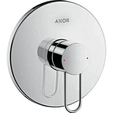 Set de finition pour mitigeur douche encastré, poignée étrier laiton poli