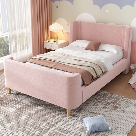 Letto Imbottito 90x200 cm con Design Giocoso e Motivi Cosmici (1/5)