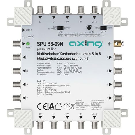 Conmutador múltiple axing Commutateur Satellite Pro 8 participantes cascada