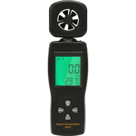SMART SENSOR AS816 Mini Digital Anemometer 0.3-30m/s Wind Speed Temperature Air Flow Tester (1/5)