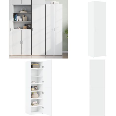 Highboard Weiß 50x42,5x185 cm Holzwerkstoff - Hochschrank - Weiß Schrank (1/5)