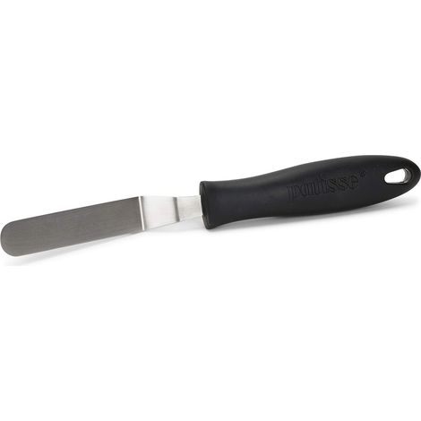 Spatule flexible coudée pour la pâtisserie, le glaçage, le chocolat, lame inox 11cm, manche bakelite, 1.9x2.9x23.8cm, Gris (1/5)