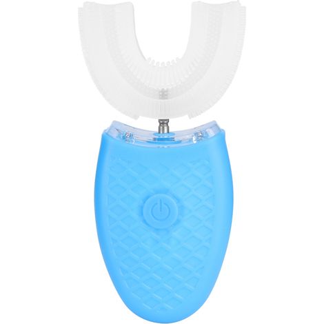 Cepillo de dientes eléctrico ultrasónico de silicona en forma de U – recargable por USB, blanqueamiento dental, 4 modos, resistente al agua IPX7 (azul, 1500 mAh, cable incluido) (1/5)