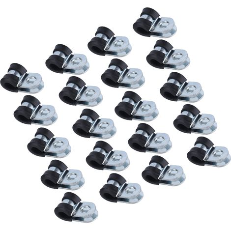 Collier de serrage R 6mm acier inox 304 avec caoutchouc, attache cable solide antirouille reutilisable 20pcs (1/5)