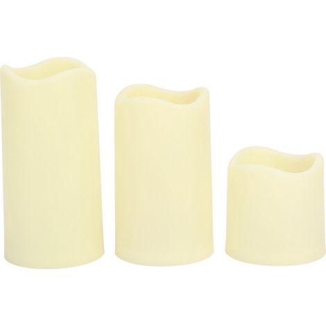 Velas LED sin llama con control remoto de 24 teclas, juego de 3 velas artificiales con mecha 3D realista. (1/5)