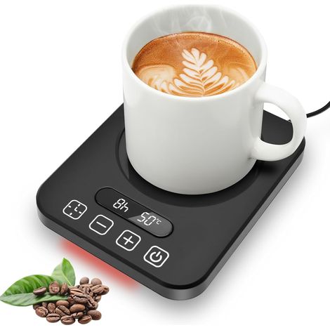 Chauffe Tasse Bureau, Chauffe Café avec 9 Réglages Température, Réchauffe Tasse Electrique avec Minuterie pour 1-12H Arrêt Automatique, Écran LED, Chauffe-Bougies Intelligent pour Café, Thé (1/5)