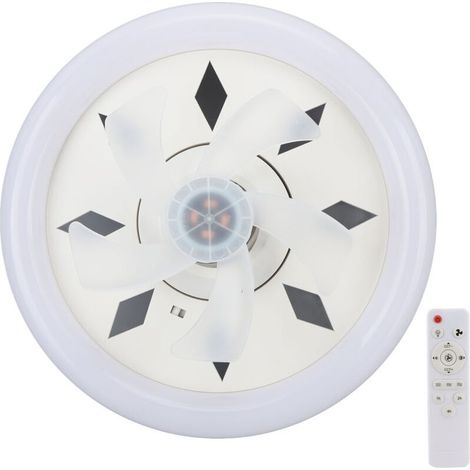 Deckenventilator mit Licht, 60-W-LED-Deckenleuchte mit 360° drehbarem Ventilator, leiser Betrieb, mit Fernbedienung, E27-Fassung, Timer, für Schlafzimmer, Dachboden, Küche, Wohnzimmer (1/4)
