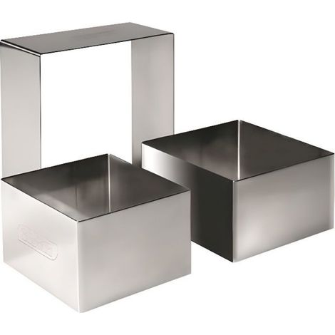 Emporte-Piece Carre - Inox - Hauteur 4.5 Cm - Dimensions 10 X 10 Cm - Passe Au Four Et Au Lave-Vaisselle - 1 Unite
