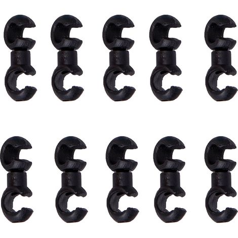 Kaelt - 10 pieces clips de cable de velo crochets rotatifs vtt velo derailleur cable de changement de vitesse cable de frein logement support de fixation organisateur, modele: noir (1/5)
