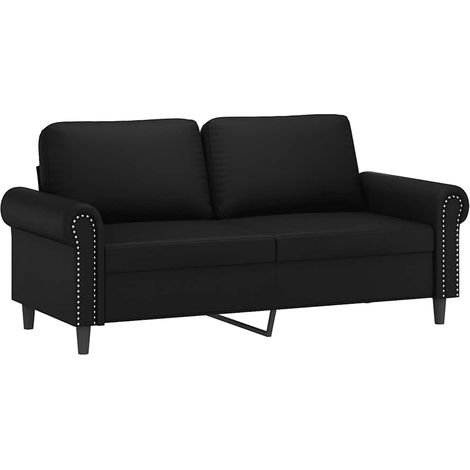 Canapé  Sofa à 2 places Noir 140 cm Similicuir