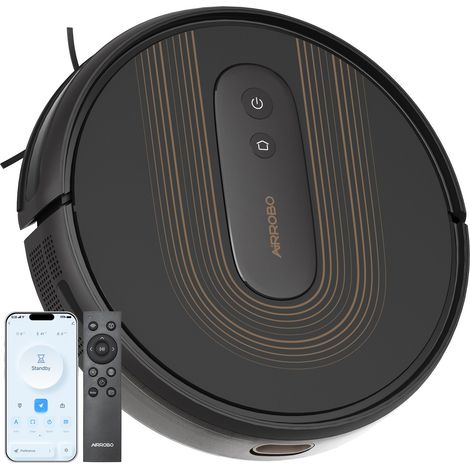 Airrobo – Aspirateur robot G50 spécial poils d'animaux – Aspiration 2800Pa – Autonomie 120min – Recharge automatique – Collecteur 600ml – Silencieux 65db (1/4)