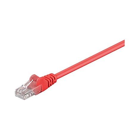 CAT 5e cavo patch, U/UTP, rosso, 1,5 m, conduttore di alluminio placcato di rame (CCA). Lunghezza del Cavo 1.5 m (1/2)