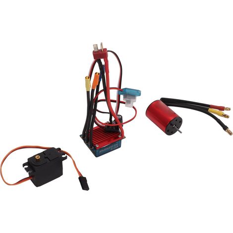 Moteur S2435 4500KV, variateur 25A, servo métallique 2,2 kg, kit moteur brushless, variateur et servo pour voiture RC 1/16 et 1/18 (1/5)