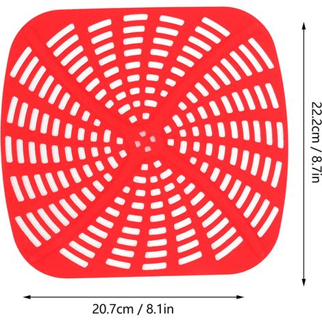 Ortviai Tapis en silicone réutilisable pour friteuse Ninja Foodi AG301 – 2 pièces rouges, résistant aux rayures, 22,2 x 20,7 cm (1/4)