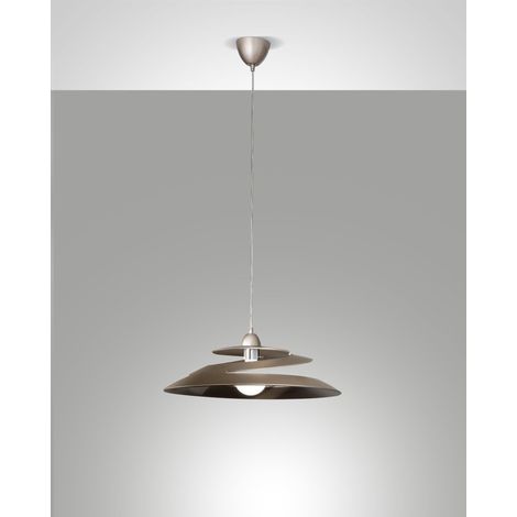 Lampada a Sospensione Aragon in Metallo e Vetro Bronzo, Attacco E27 60W, Design Moderno ed Elegante per Interni IP20, Diametro 53 cm