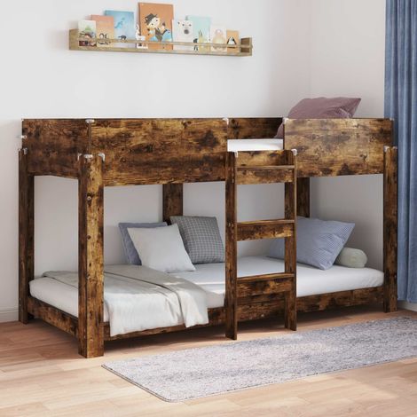 Lit Superposé pour Enfants Chêne fumé 90 x 190 cm