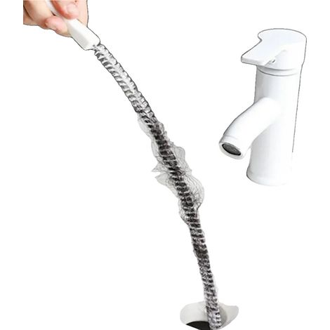 Brosse de Nettoyage de Drain de Lavabo, Design Flexible, Compatibilité Multi-Surfaces, xiashuidao (1/2)