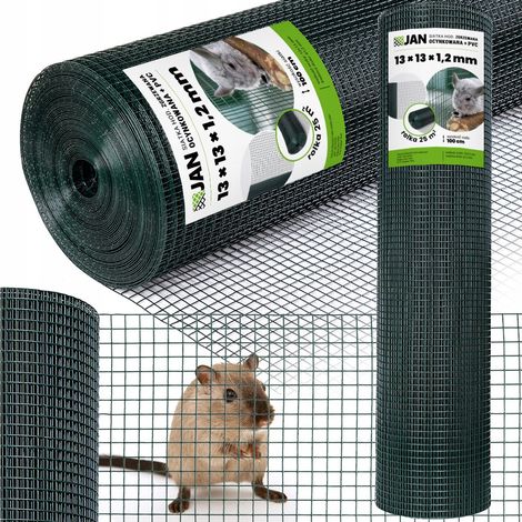 Grillage soudé 13x13x1,2 mm pour volières, clôtures de 25 m² pour cages d'élevage