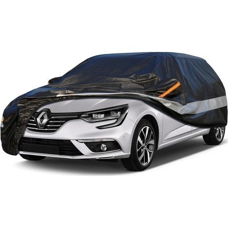 Autoabdeckung 10 Schichten Wasserdicht Atmungsaktiv für Renault Megane (1999-2023) Schwarz (1/5)