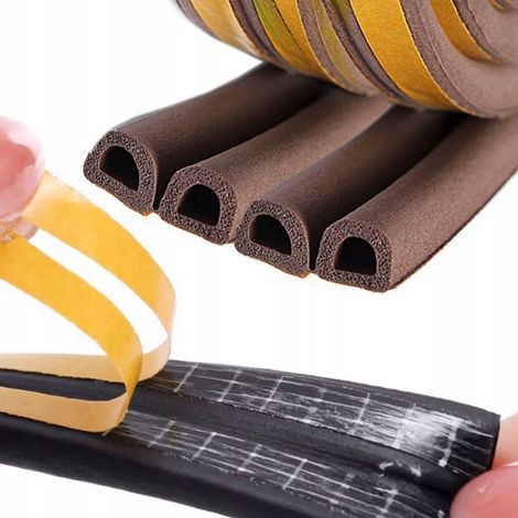 Selbstklebende Gummidichtung Typ D, braun, 100m EPDM